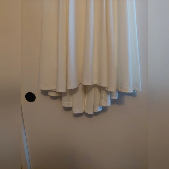 LuLu's Ivory white ponte knit Stretch Fit & Flare high low dress. M - Picture 3 of 9